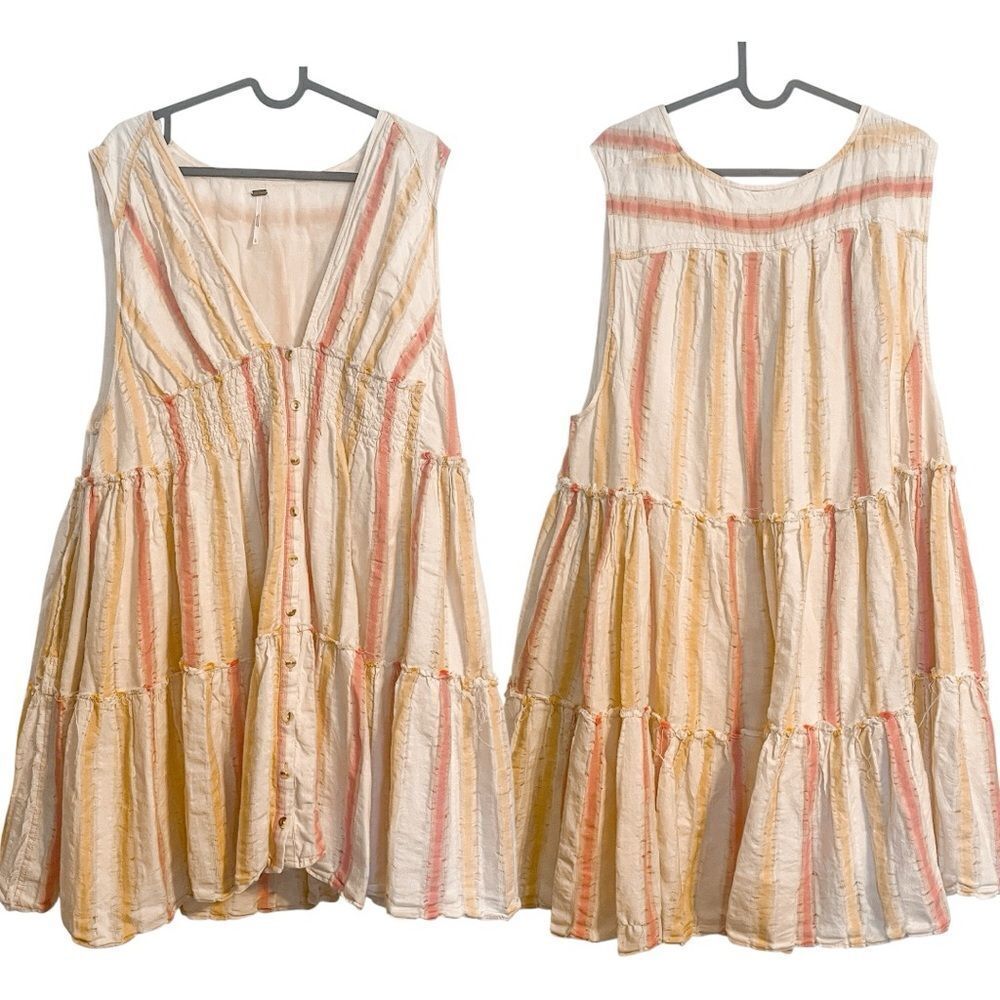 Free People Do It Again Mini Dress Candy Stripe L - Picture 4 of 8